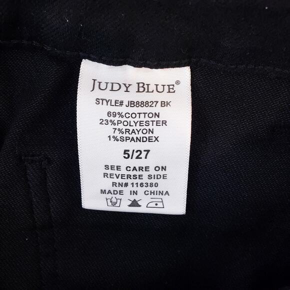 NWT JUDY BLUE Straight Fit Dark Wash Black Denim Jeans Size 5/27~ *Minor Flaw* - Picture 5 of 14